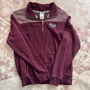 PINK Victoria's Secret Maroon Half Zip Sweater
